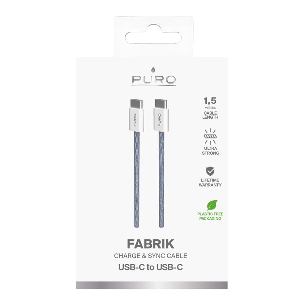 Puro Fabrik USB-C - USB-C kabel 60W, 1.5m, moder 3