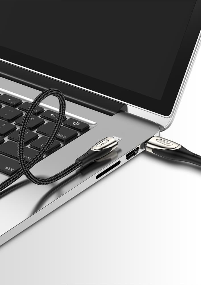 Joyroom Sharp Series S-M411 USB-A / Micro USB 3A, 1.2m kabel s prikazom polnjenja - črna 7