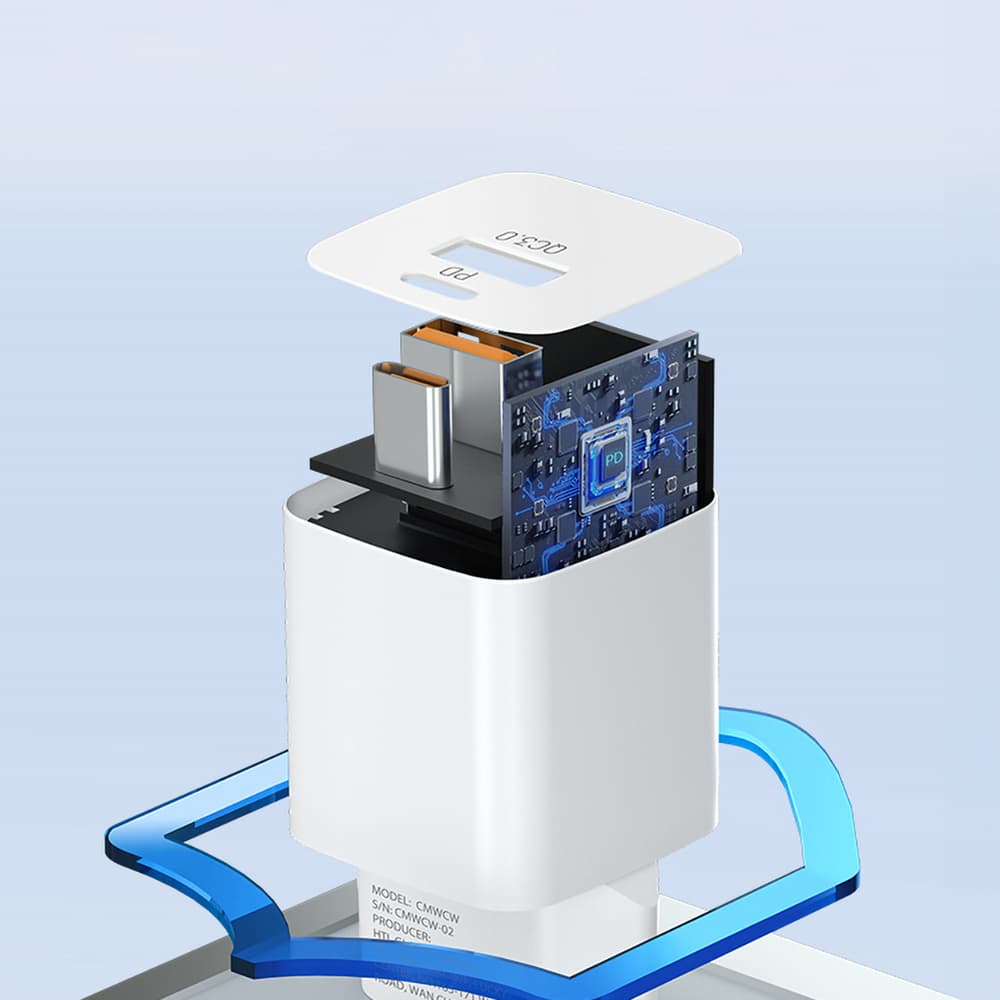 Wozinsky CMWCW 20W USB-C / USB-A zidni polnilnik – bel 3