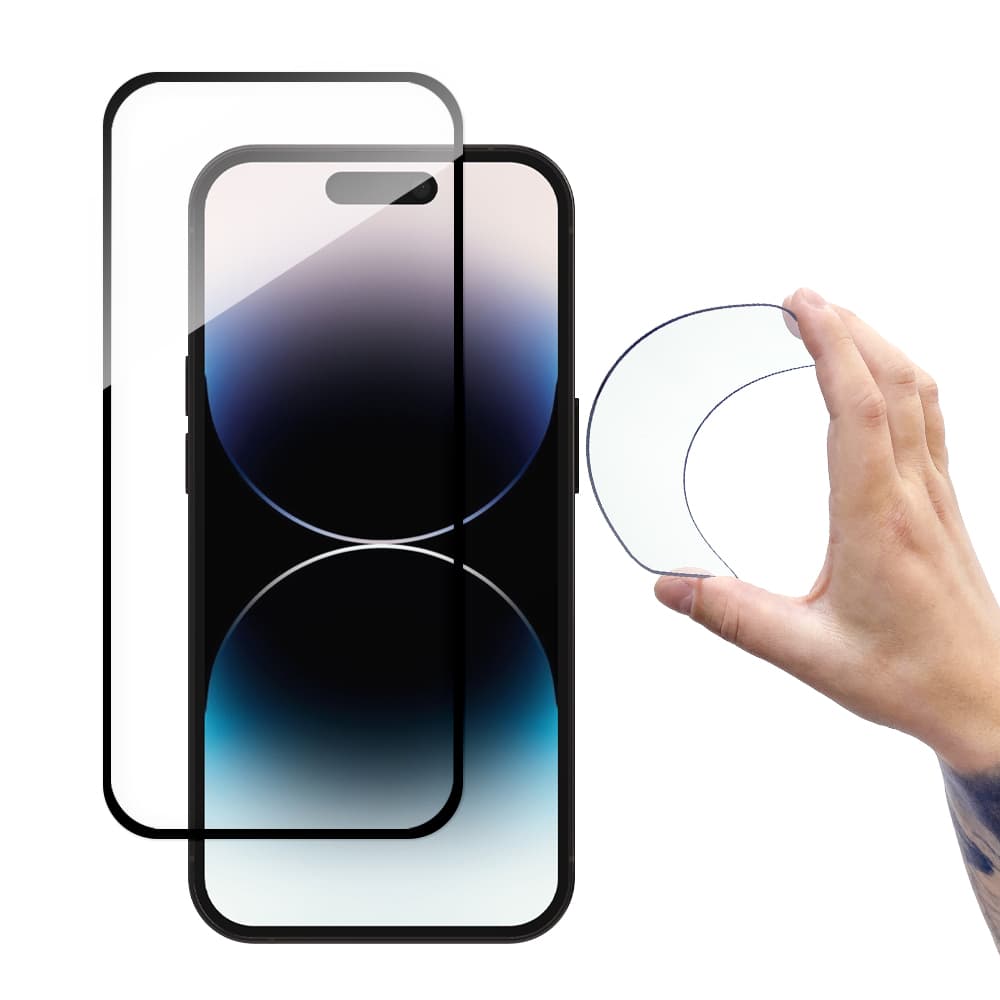 Wozinsky Full Cover Flexi Nano steklo za iPhone 14 Pro - Črn okvir