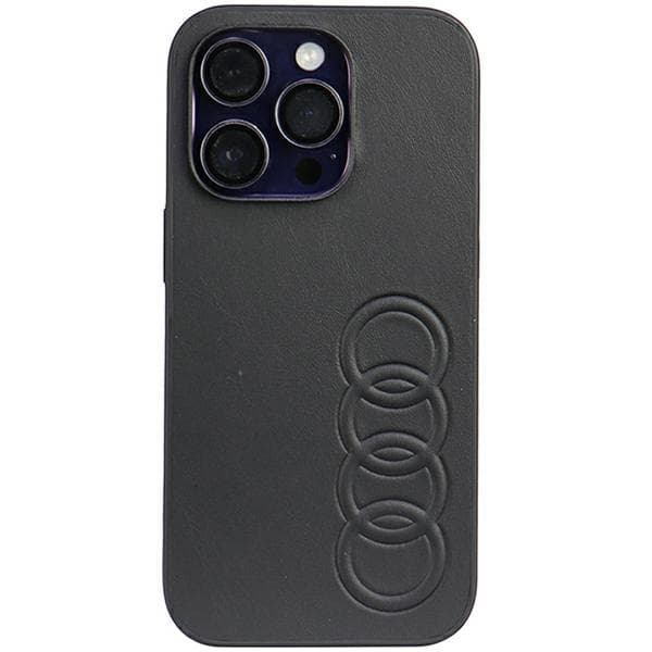 Ovitek Audi iz umetnega usnja za iPhone 14 Pro 6.1" črn