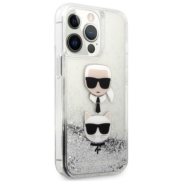 Karl Lagerfeld Liquid Glitter ovitek za iPhone 13 Pro Max - srebrn 4