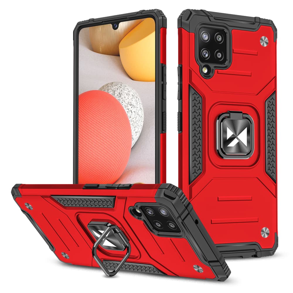 Wozinsky Ring Armor ovitek za Samsung Galaxy A42 5G, rdeč