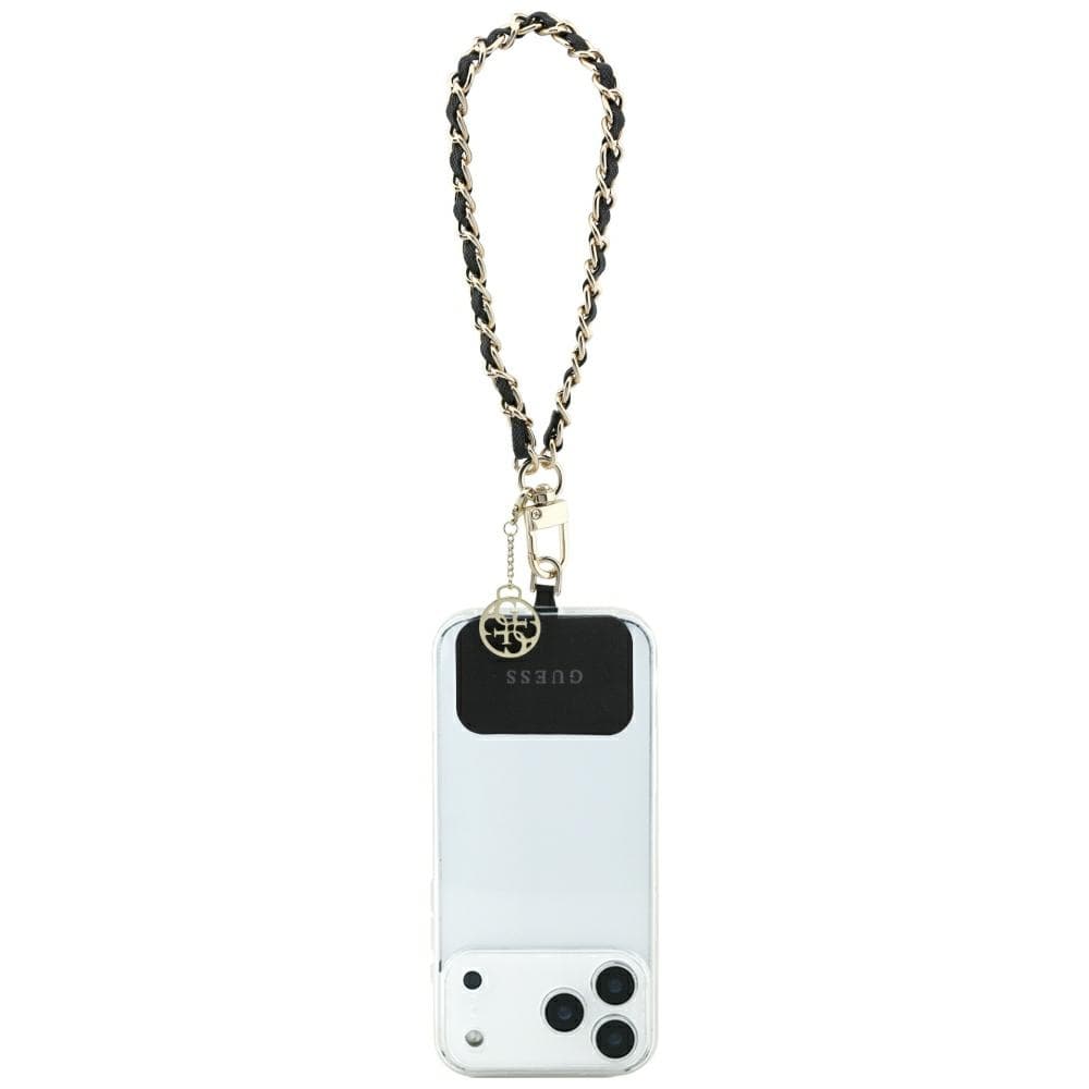 Guess Universal Hand Strap torbica Saffiano Chain 4G Charm - črna 3