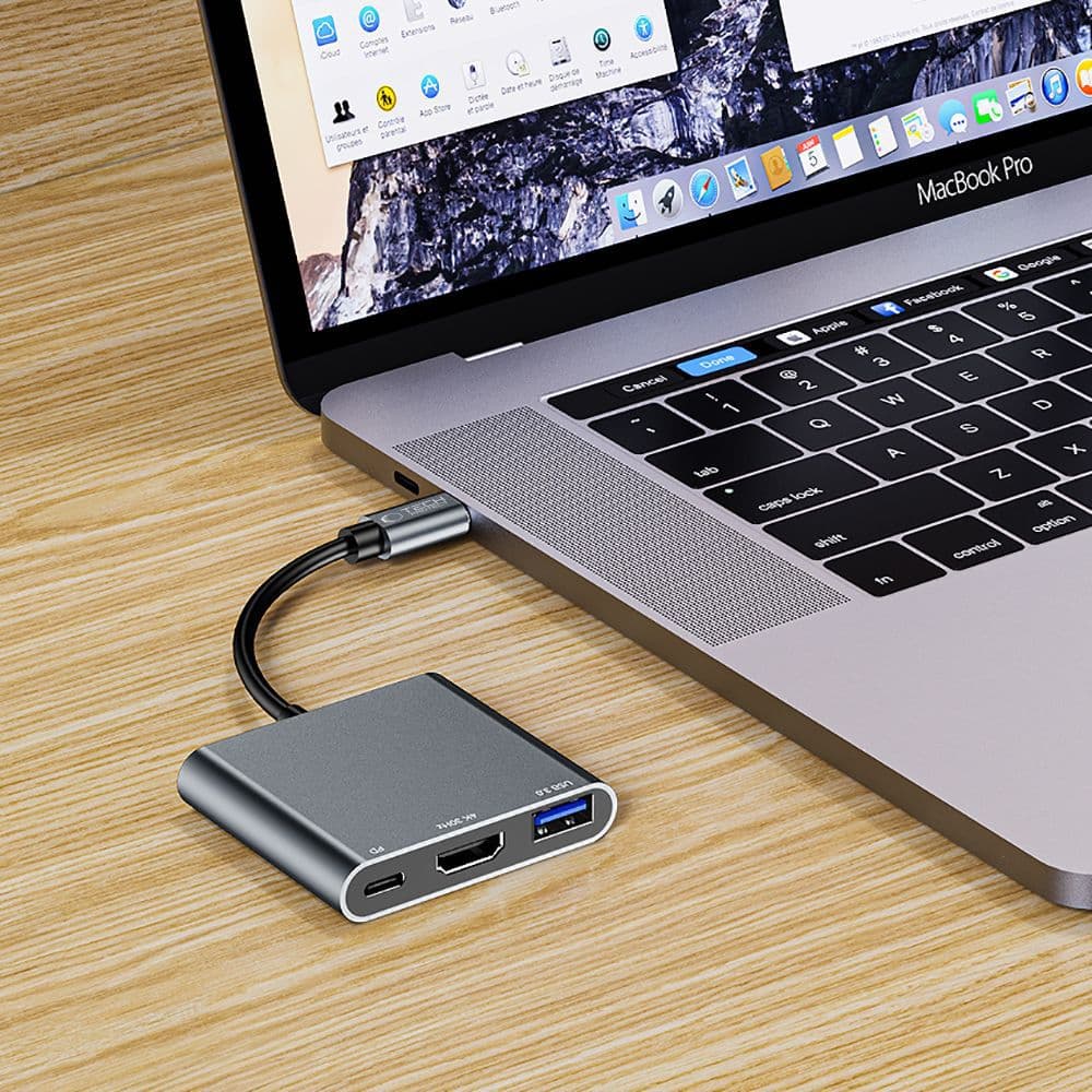USB-C HUB Tech-Protect V1 3v1 (USB-A 3.0 / USB-C PD 100W / HDMI 4K) - siv 5