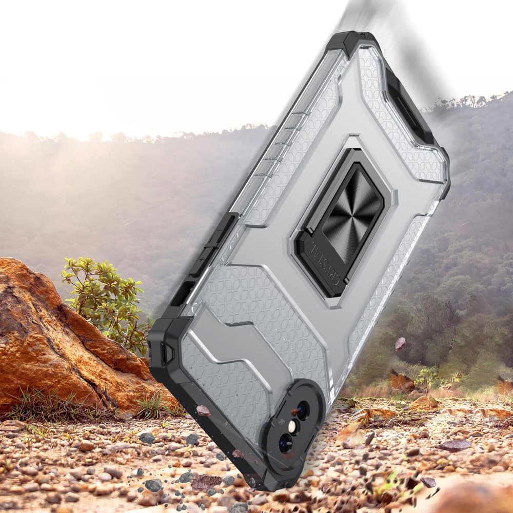 Ovitek Crystal Ring CaseKickstand za iPhone XS Max (rdeč) 2