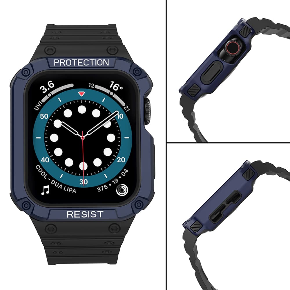Hurtel Protect Strap Band za Apple Watch 38/40/41mm, črna, modra 4
