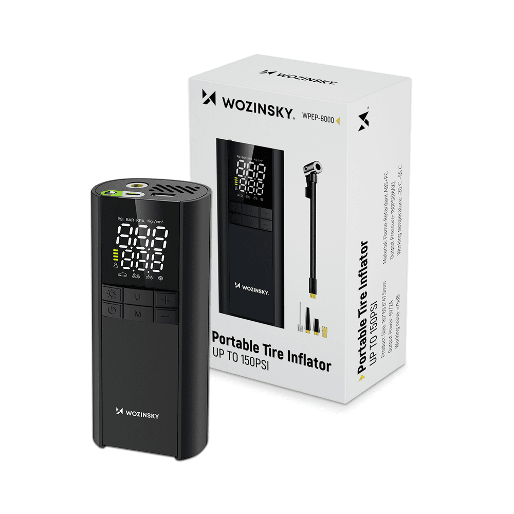 Wozinsky WPEP-8000 kompresor, električna tlačilka, 8000mAh powerbank, svetilka, črna 2