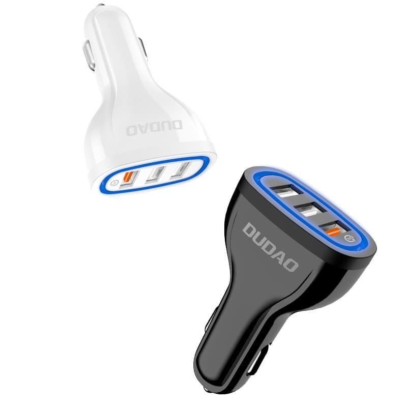 Dudao avto polnilec QC 3.0, 3x USB 18W - bel 4