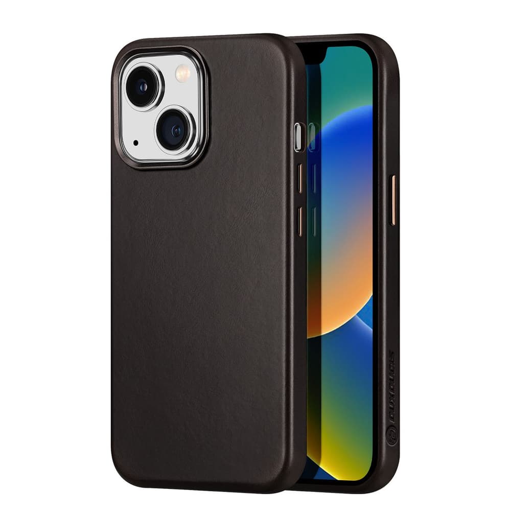 Dux Ducis Naples usnjen ovitek za iPhone 14 Plus z MagSafe, temno rjav