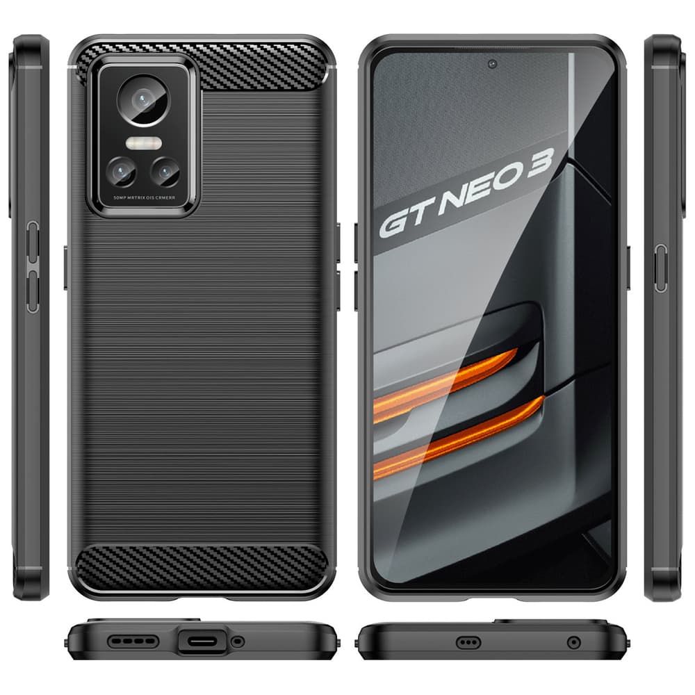 Carbon etui za Realme GT Neo 3 - črni 7