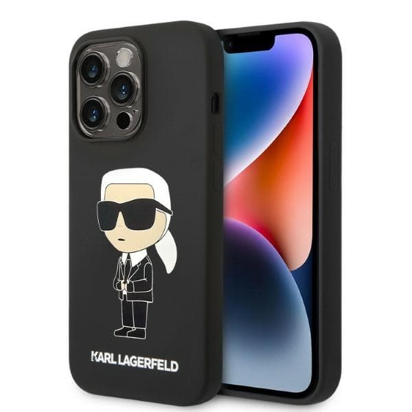 Etui Karl Lagerfeld Silicone Ikonik za iPhone 14 Pro - črni