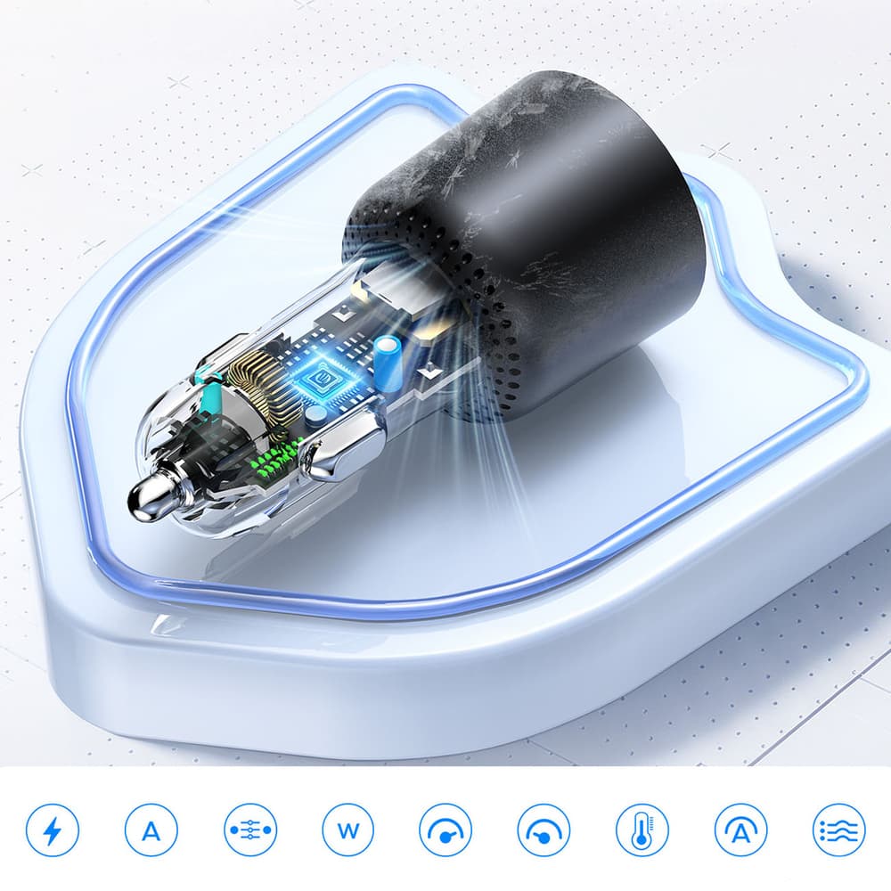 Orico HyperDrive 165W avtomobilski polnilnik, USB-A + 2x USB-C - črn 6