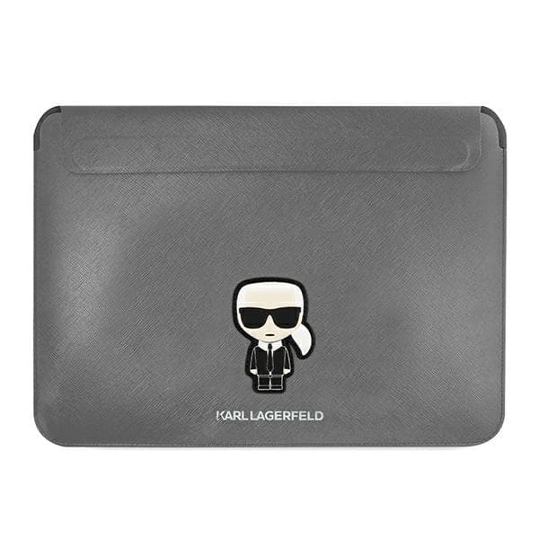 Karl Lagerfeld Saffiano Ikonik Karl etui za 13-14" prenosnik - srebrna