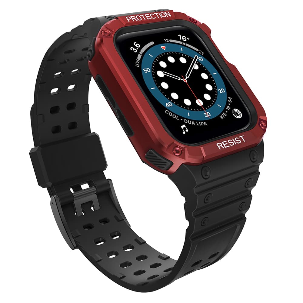 Hurtel Protect Strap Band za Apple Watch 38/40/41mm, črna, rdeča