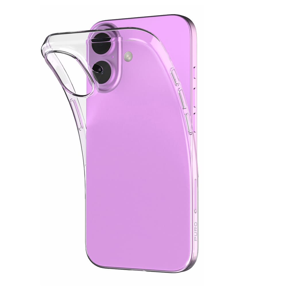 Puro 03 Nude silikonski ovitek za iPhone 16 Plus - Prozoren