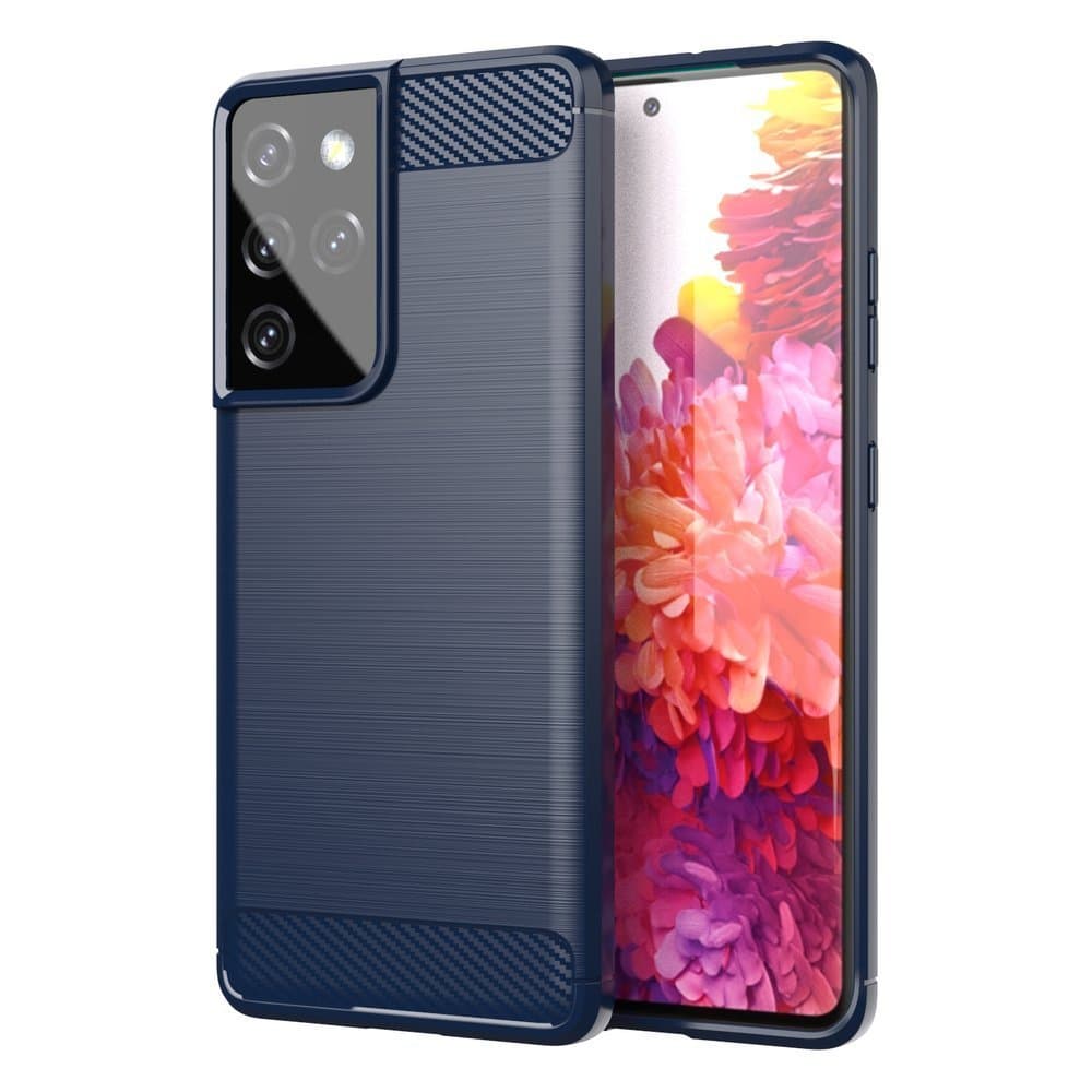 Carbon Case ovitek za Samsung Galaxy S21 Ultra 5G - Modra