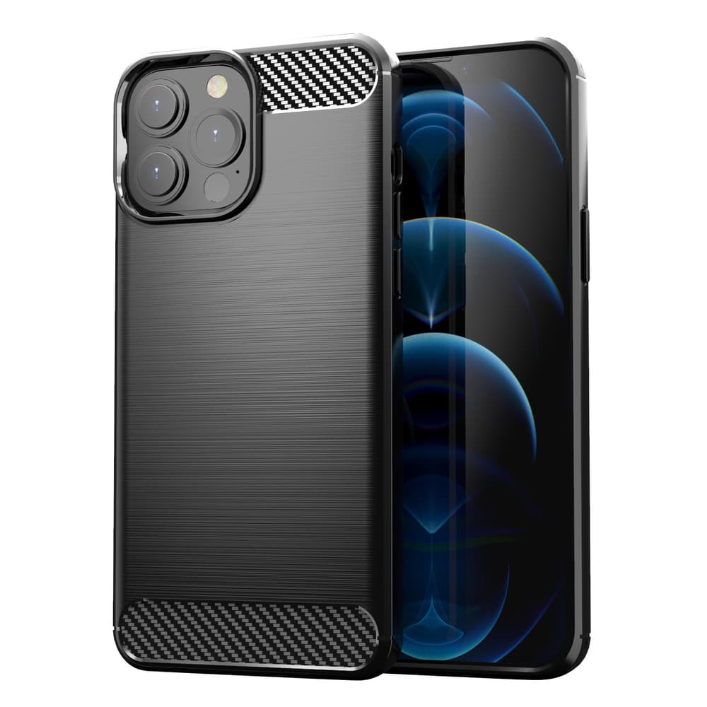 Hurtel Carbon ovitek za iPhone 13 Pro Max - črna