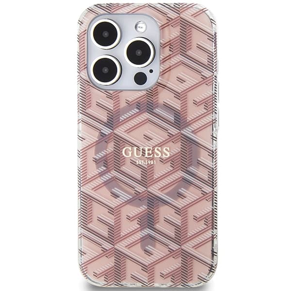 Guess IML GCube MagSafe etui za iPhone 15 Pro Max - roza 3