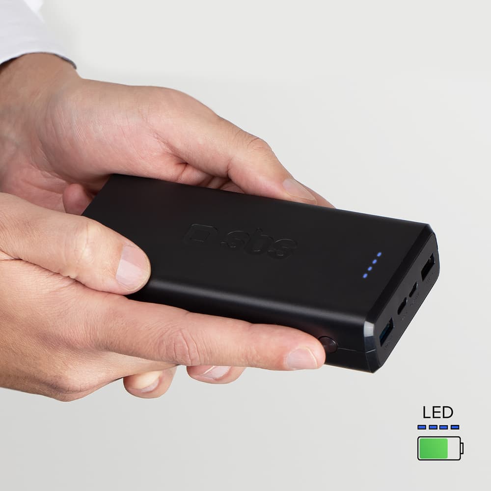 Powerbank Puro Fast 20000 mAh 2x USB-A + 1x USB-C - črn 6