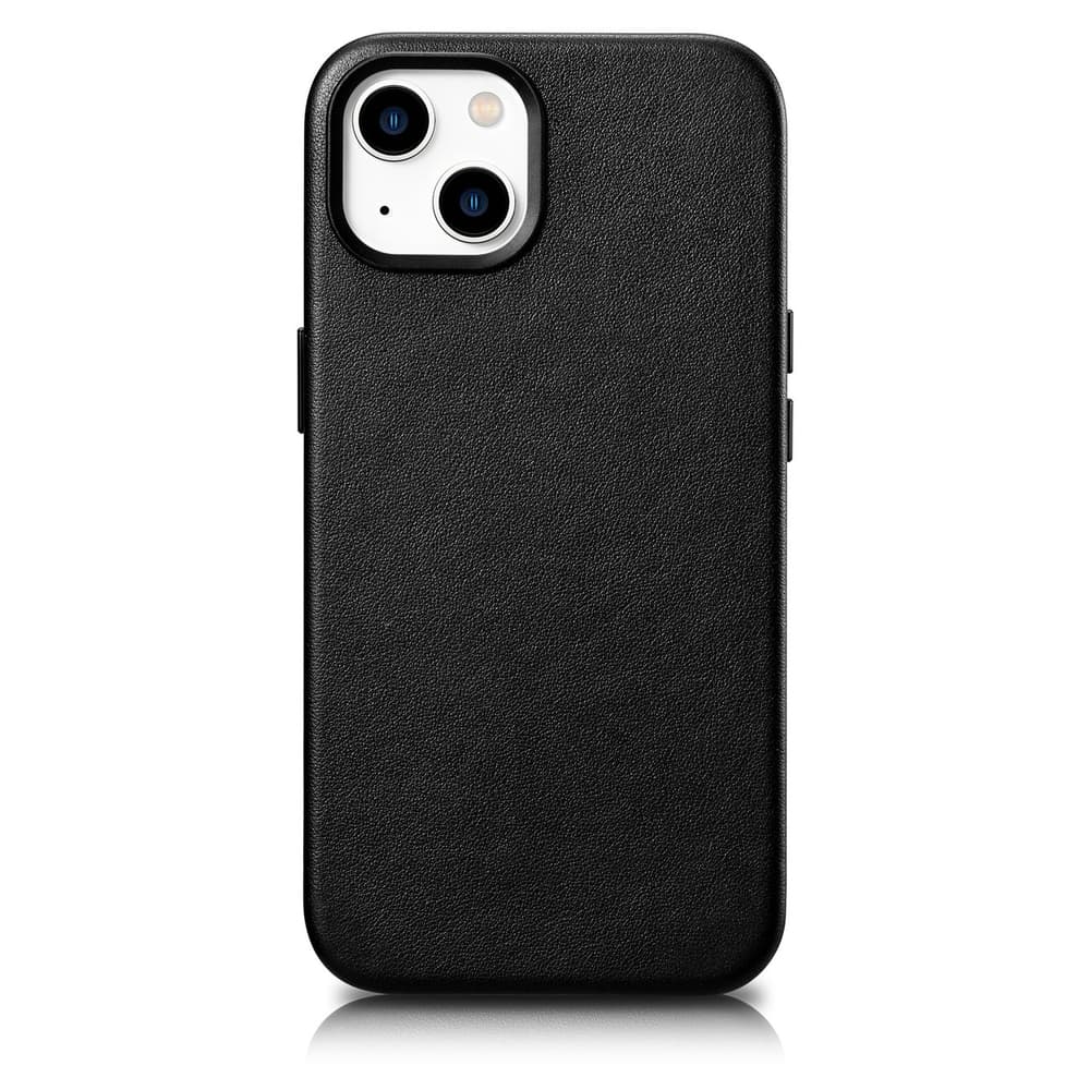 iCarer usnjena ovitek za iPhone 14 Plus, črna, MagSafe