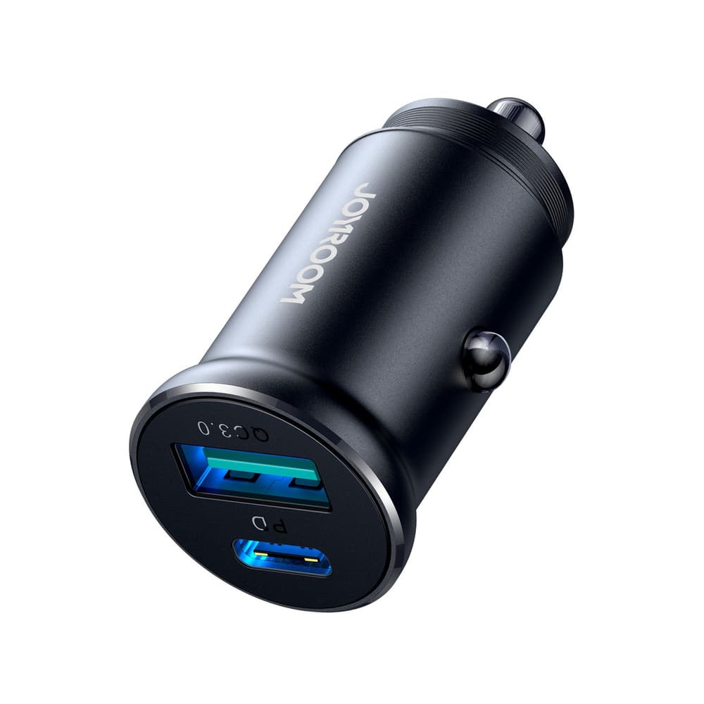 Mini avtomobliski polnilec Joyroom JR-CCN05 USB-A/USB-C 30W - Črna 3