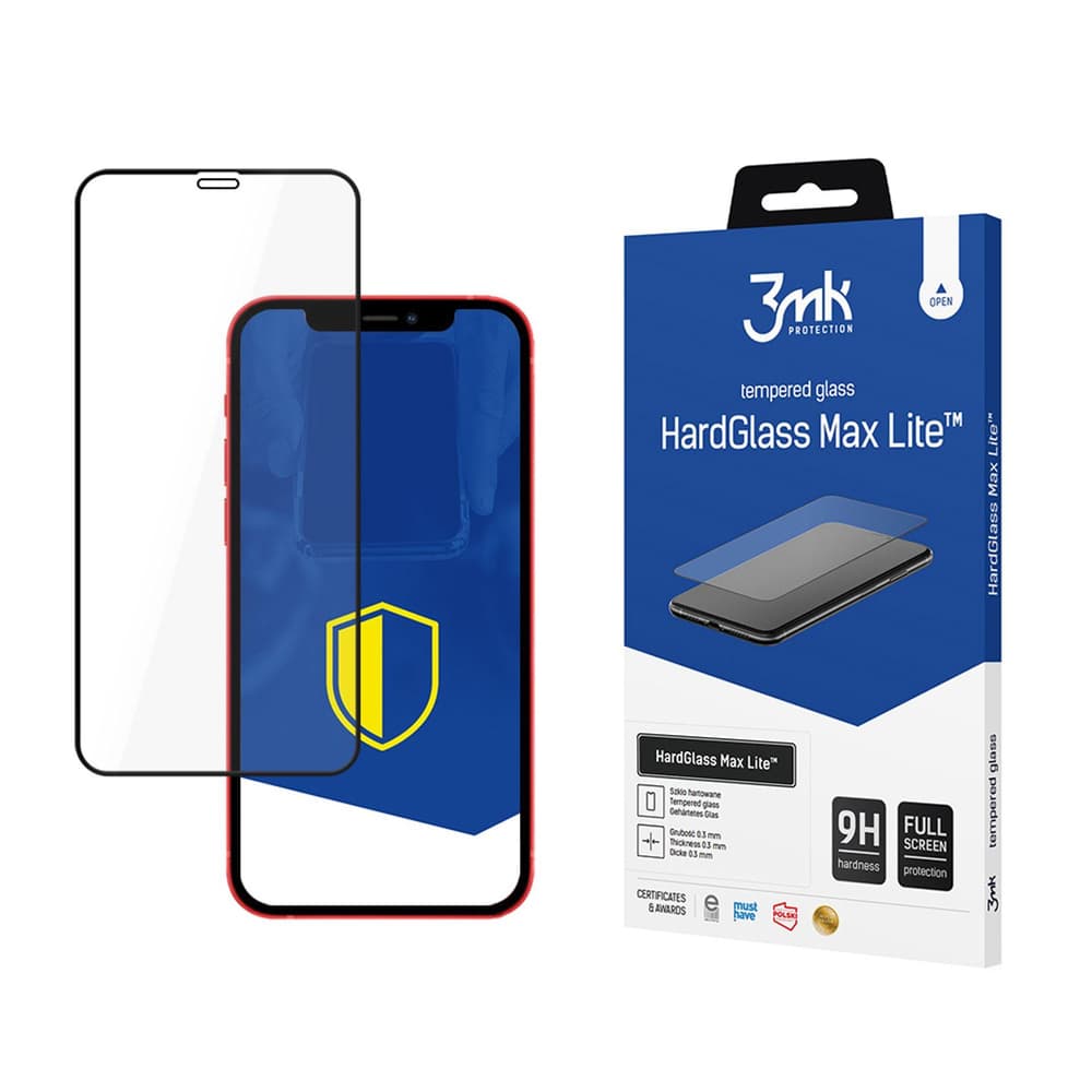 3mk HardGlass Max Lite™ kaljeno steklo za iPhone 12 Mini