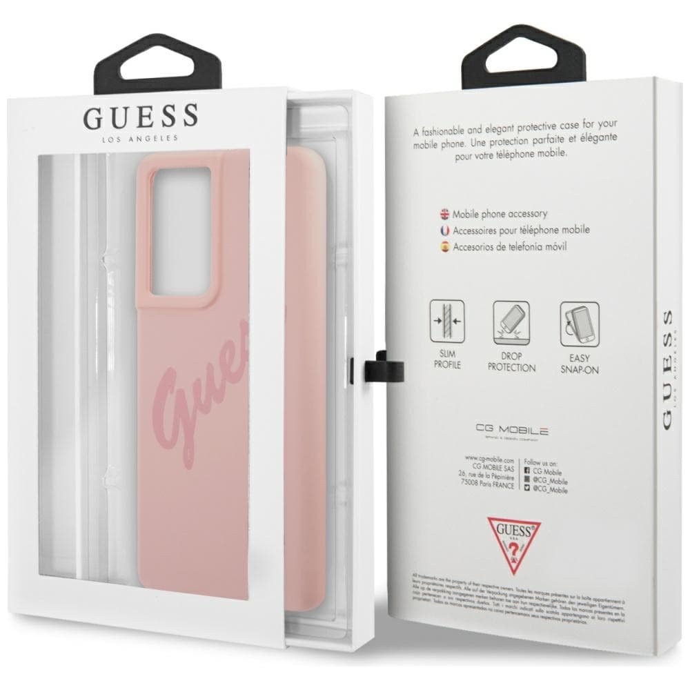 Ovitek Guess Silicone Vintage Script za Samsung Galaxy S21 Ultra - Roza 8