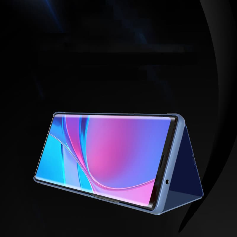 Clear View ovitek z oporo za Samsung Galaxy A22 4G - moder 2