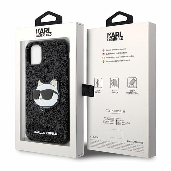 Karl Lagerfeld ovitek Glitter Choupette Patch iPhone 11 / Xr 6.1" - črn 8