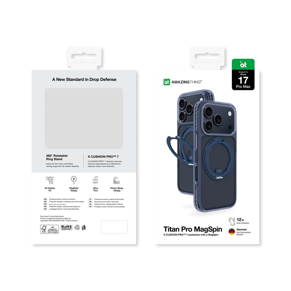 AmazingThing Titan Pro MagSpin ovitek za iPhone 17 Pro Max z MagSafe - modra 8