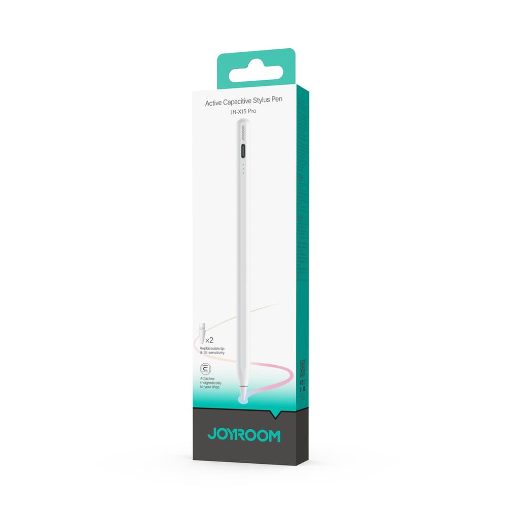 Joyroom JR-X15 Pro aktivno pisalo z 2 nadomestnima konicama - Bela 3