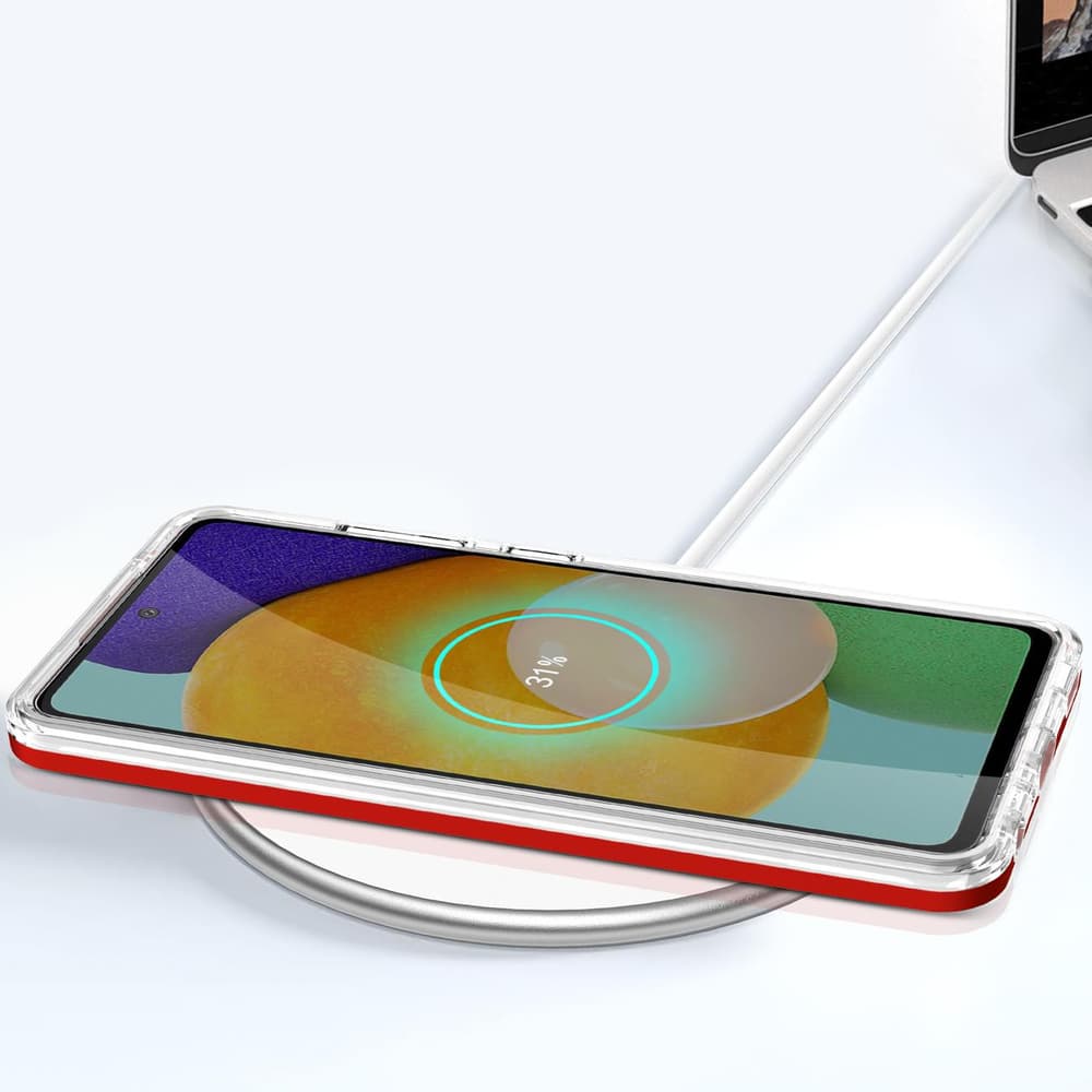 Hurtel Clear 3in1 ohišje za Samsung Galaxy A13 5G, Rdeče 7