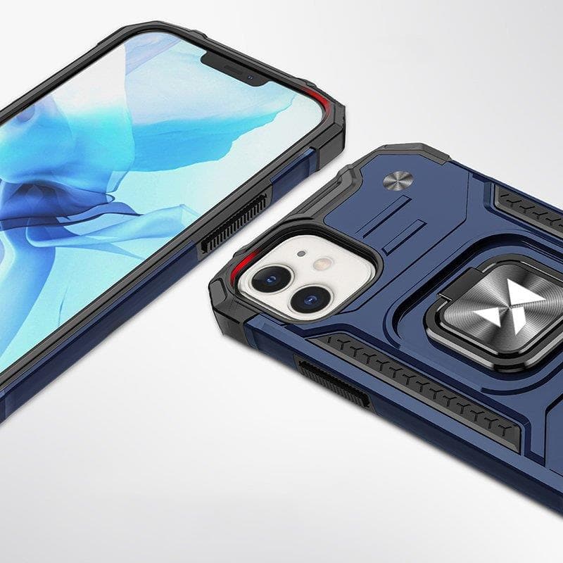 Wozinsky Ring Armor ovitek za iPhone 14 Plus, moder, s stojalom in obročem 2