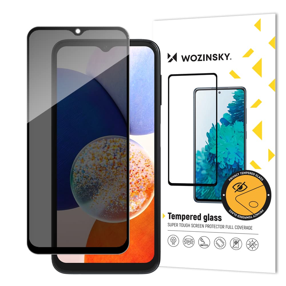 Wozinsky Privacy Glass kaljeno steklo za Samsung Galaxy A13 (črn okvir)