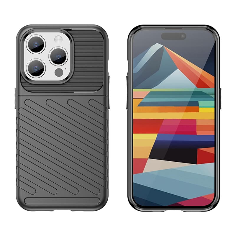 Oklepljen ovitek za iPhone 15 Pro Hurtel Thunder Case - moder 5