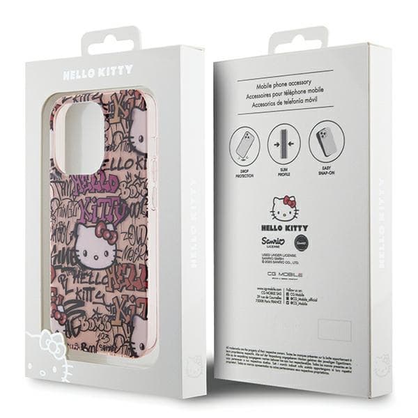 Hello Kitty ovitek IML Tags Graffiti za iPhone 13 Pro Max - roza 8