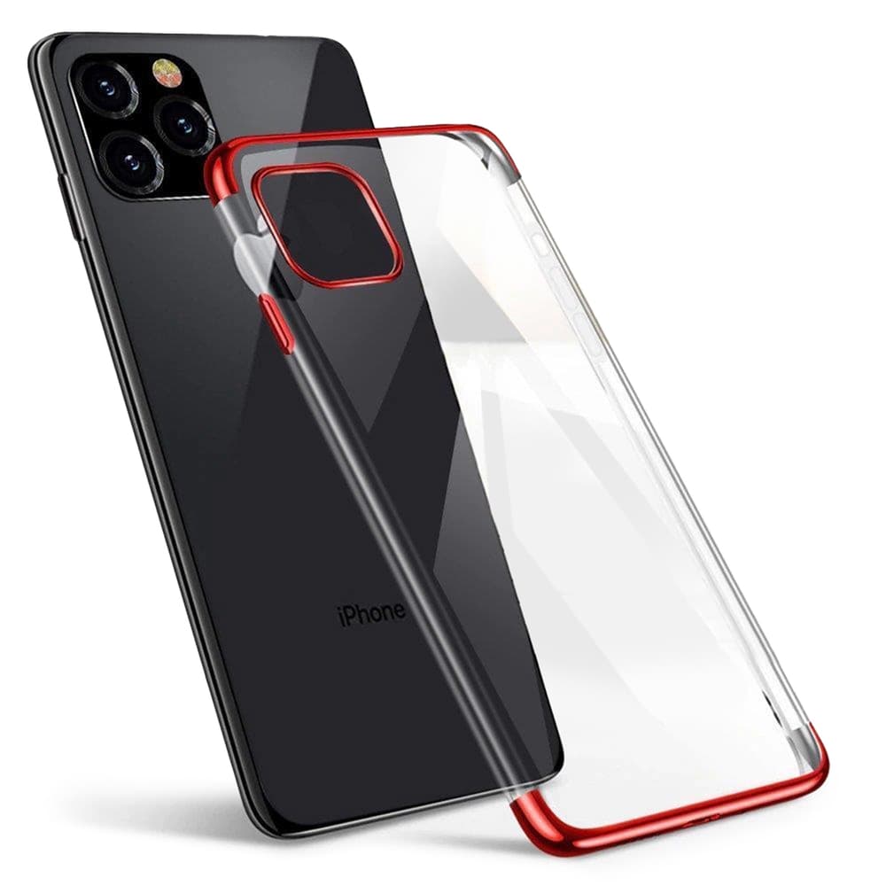 Clear Color ovitek s kovinskim okvirjem za Samsung Galaxy A13 5G, rdeča