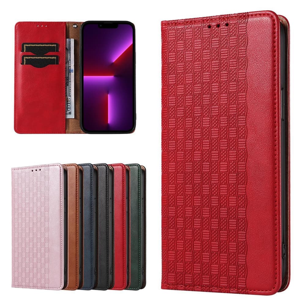 Hurtel Magnet Strap ovitek z denarnico in oporo za iPhone 14 Pro Max, rdeč 2