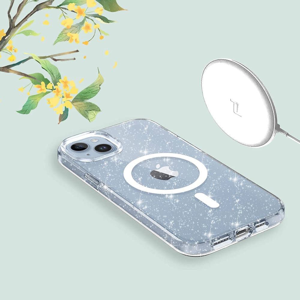 Tech-Protect FlexAir Hybrid MagSafe etui za iPhone 13/14 - Clear Glitter 4