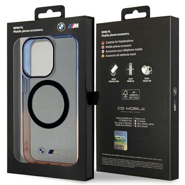 Ovitek za iPhone 14 Pro Max BMW Gradient Bumper MagSafe, siv 8