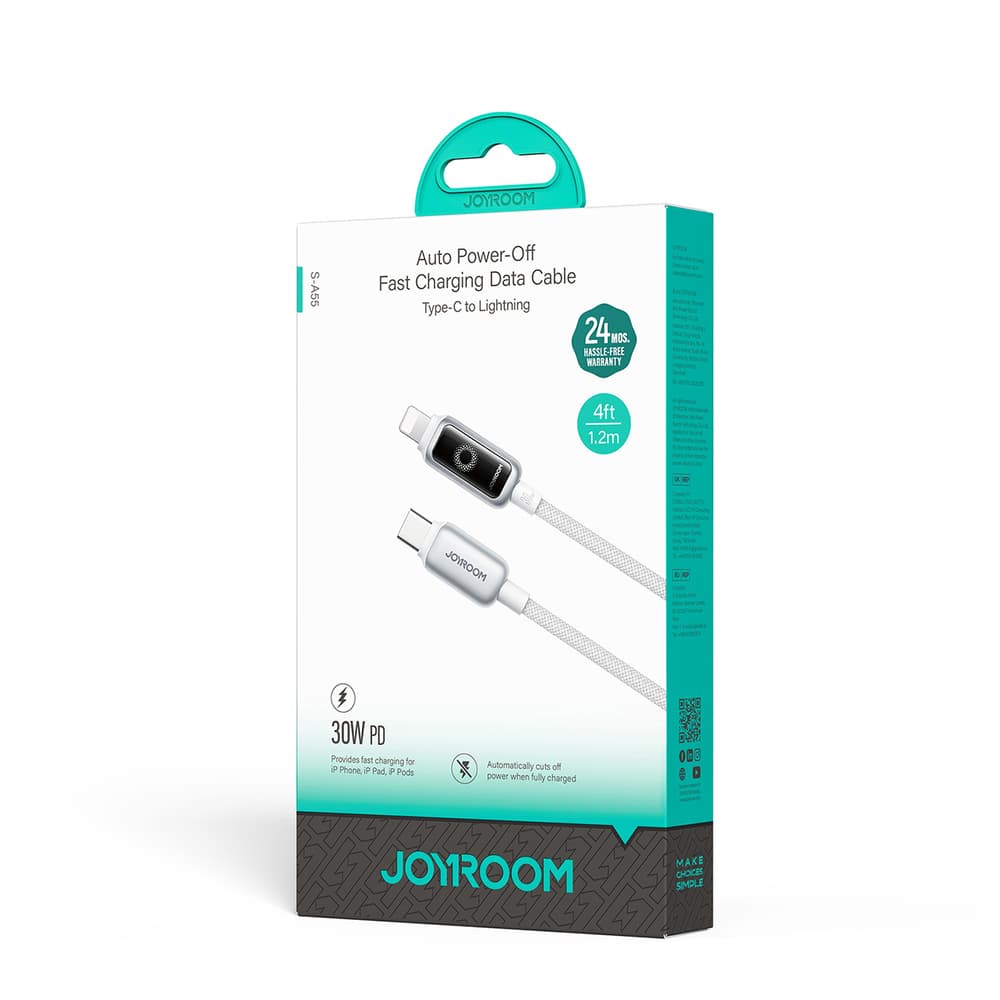 Joyroom S-A55 StarFlight 30W USB-C - Lightning kabel 1.2m, bel 2