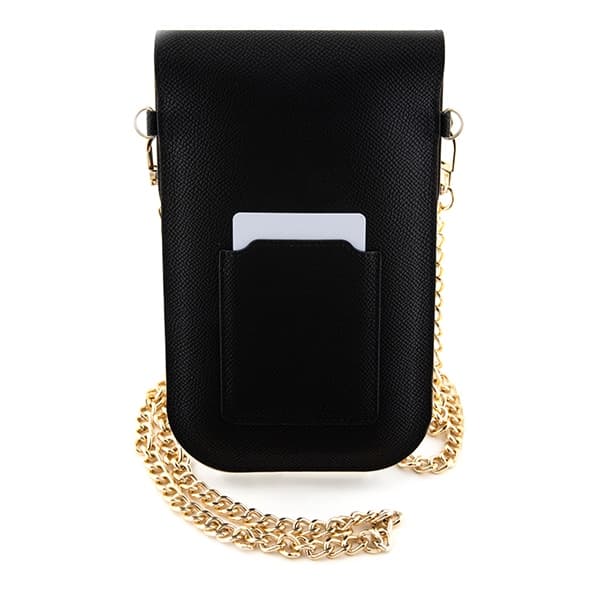 Usnjena torbica Hello Kitty Leather Metal Logo Chain - črna 2