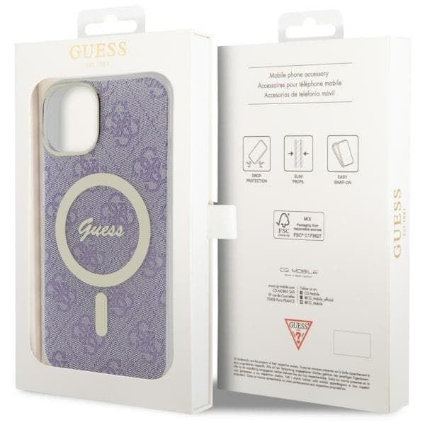 Ovitek Guess 4G MagSafe za iPhone 14, vijoličen 8