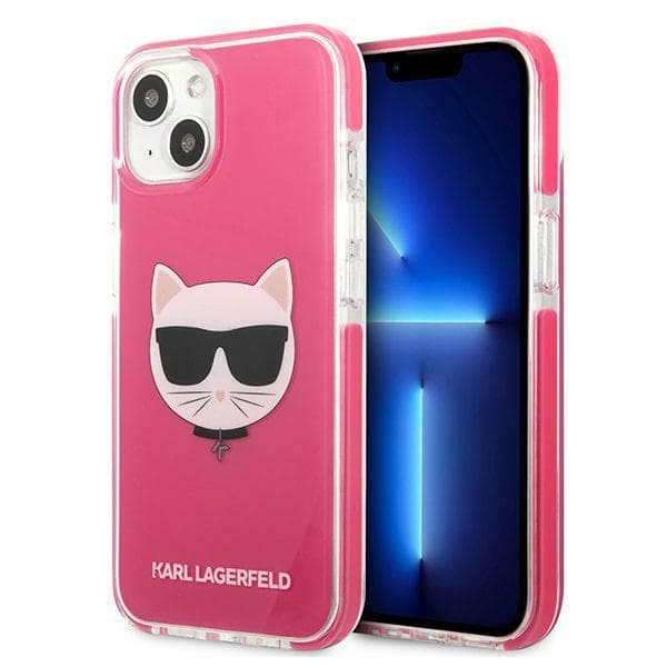 Karl Lagerfeld ovitek Choupette Head za iPhone 13 - fuksija