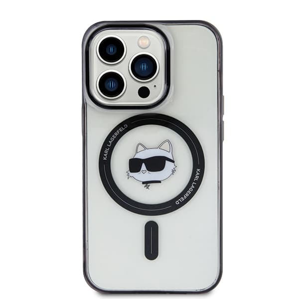 Karl Lagerfeld ovitek za iPhone 15 Pro, IML Choupette's Head MagSafe, prozoren