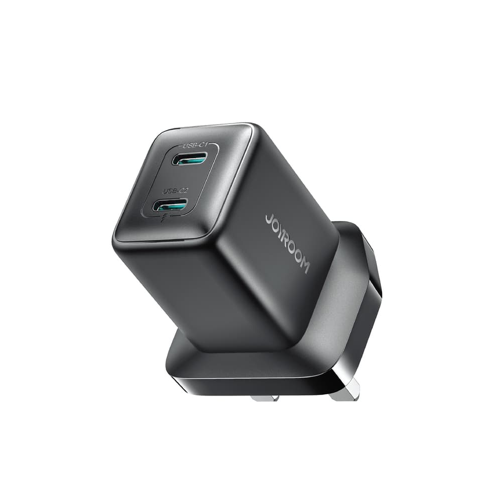 Joyroom JR-TCG17 45W 2x USB-C GaN polnilec (UK vtičnica) - črn