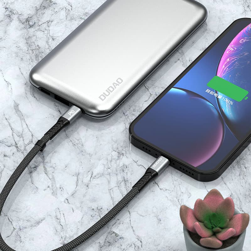 Dudao Lightning - USB-C PD 20W kabel, 0.23m, črn 8