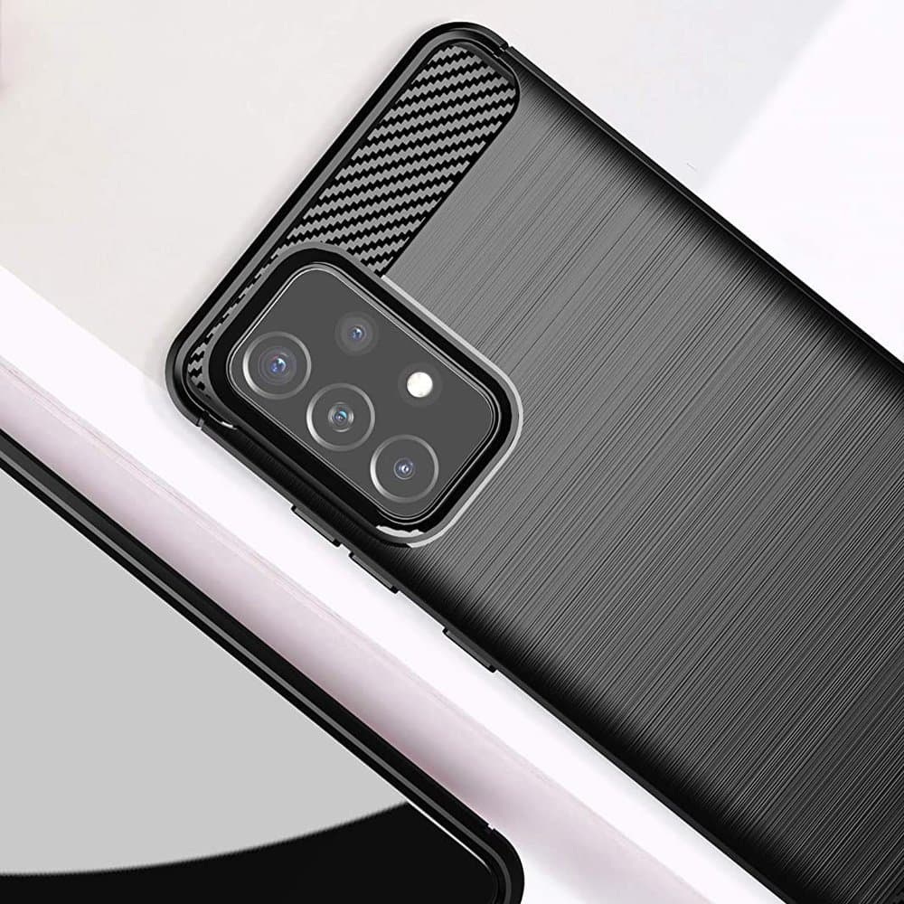 Hurtel Carbon ovitek za Samsung Galaxy A72 4G, črn 3