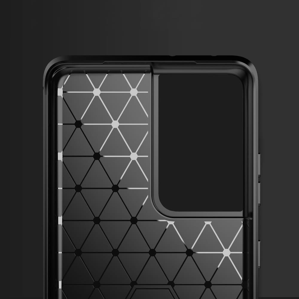 Carbon Case ovitek za Samsung Galaxy S21 Ultra 5G - Modra 3
